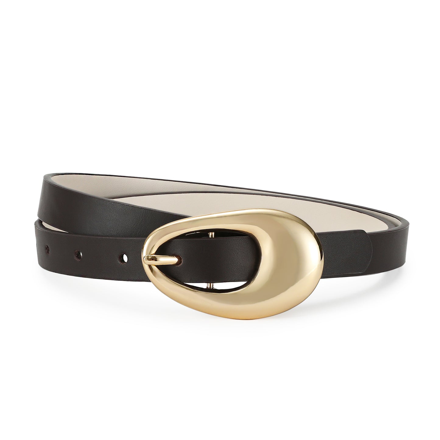 AI DEEBLUE Genuine Leather Belts for Women Belts for Jeans Real Leather Durable Classic Design with Gold Buckle