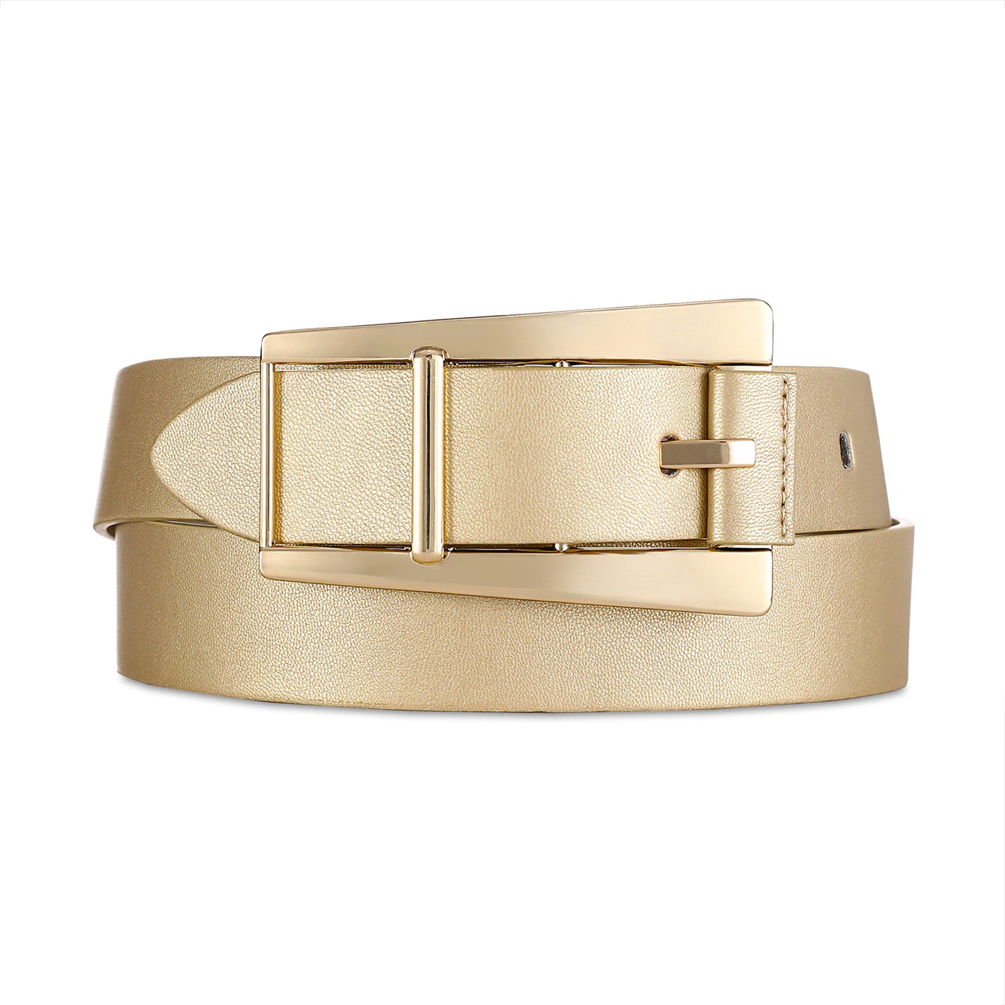 AI DEEBLUE Gold Belt for Women Belts with Gold Buckle Waist Belt for Dress Work Party Casual Evening Wear