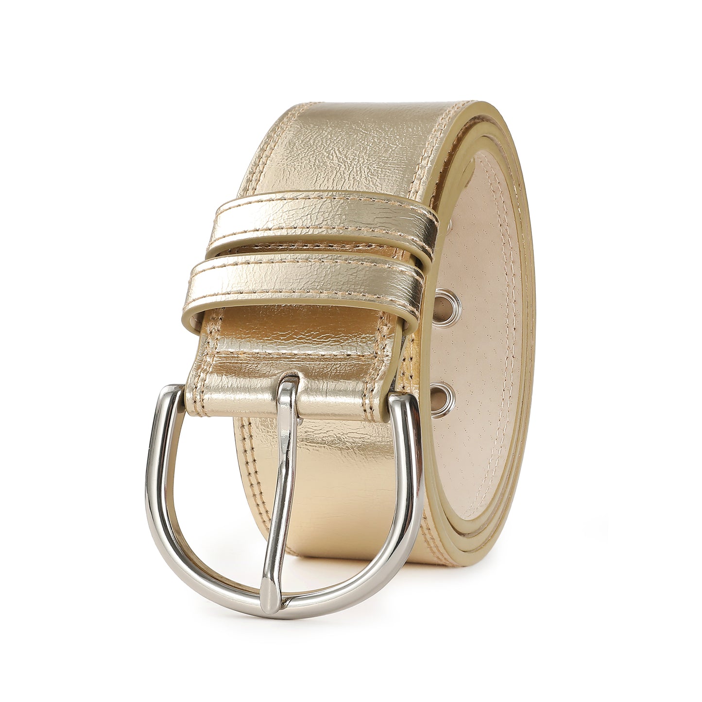 AI DEEBLUE Wide Gold Belt for Women Belts with Gold Buckle Waist Belt for Dresses Jeans Pants Party