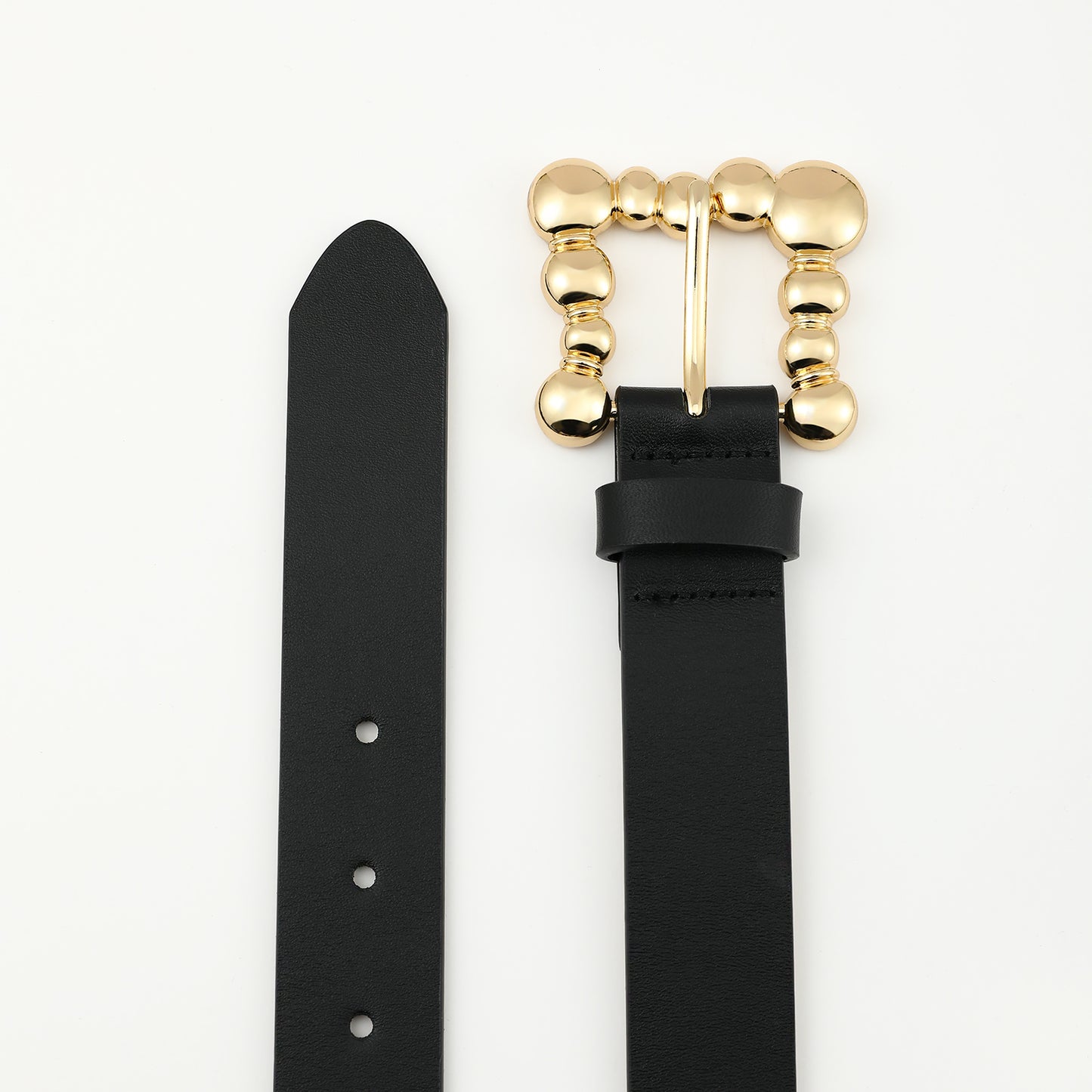 Genuine Leather Belts for Women Black Belt with Gold Buckle for Jeans Dresses and Casual Outfits Waist Belt Luxury