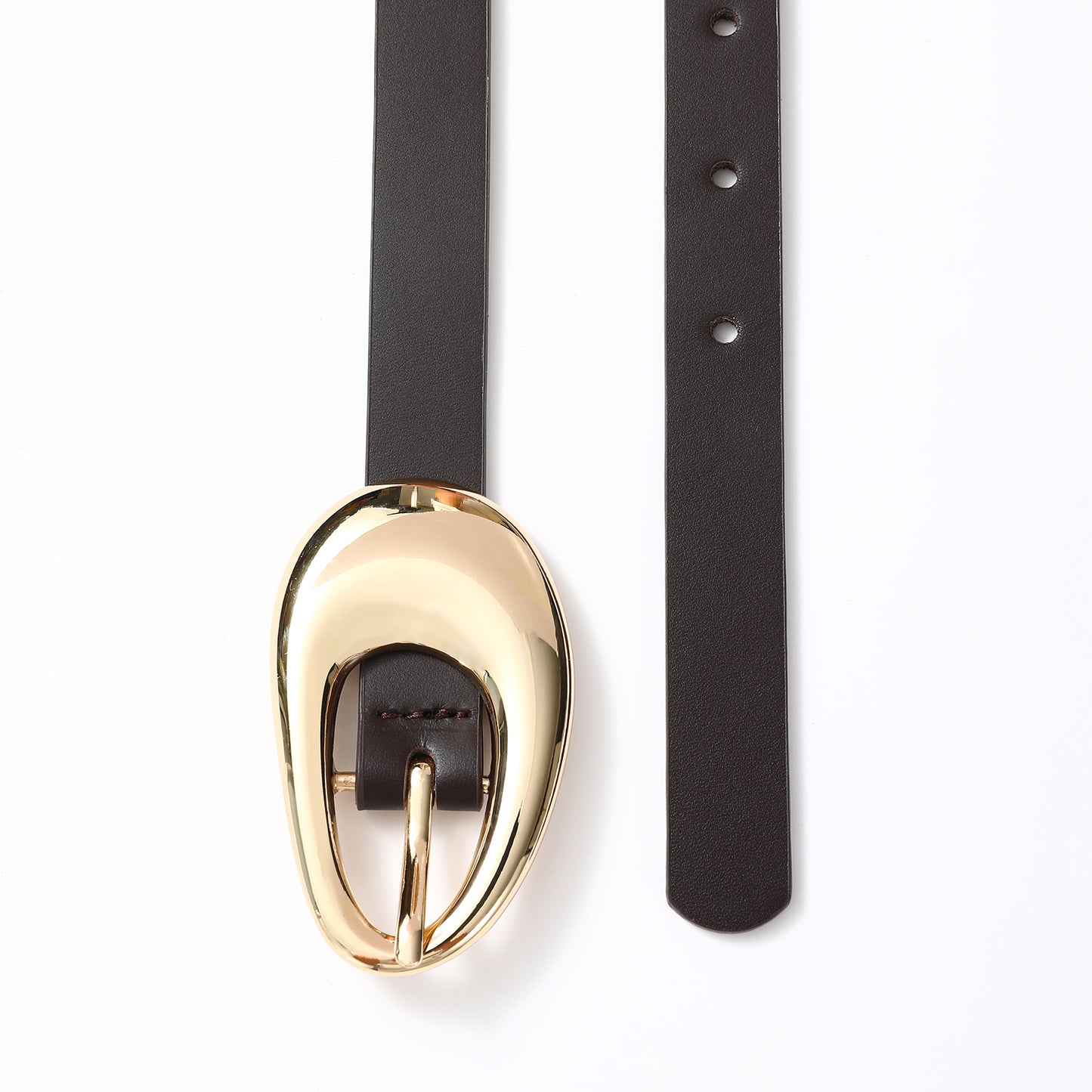 AI DEEBLUE Genuine Leather Belts for Women Belts for Jeans Real Leather Durable Classic Design with Gold Buckle
