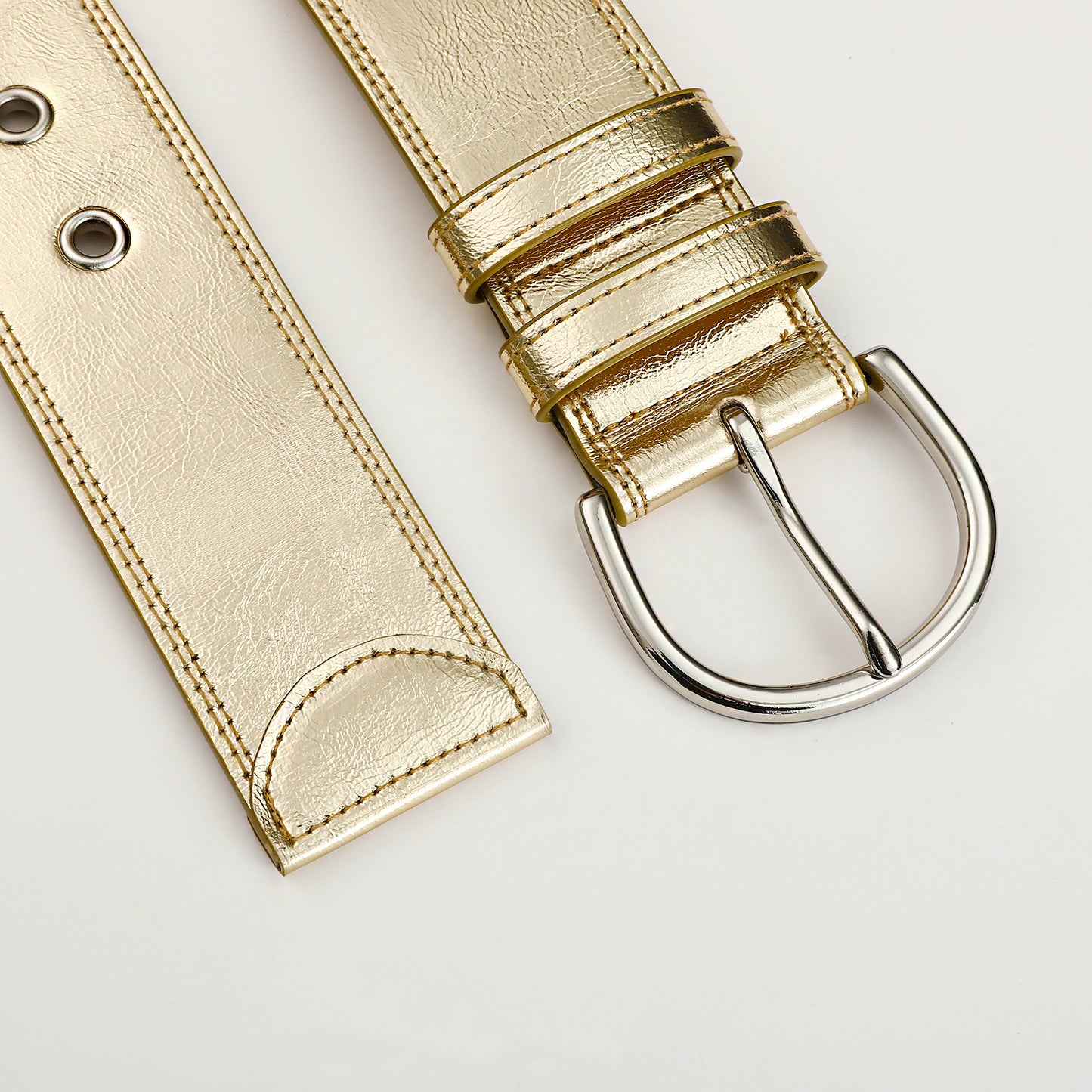 AI DEEBLUE Wide Gold Belt for Women Belts with Gold Buckle Waist Belt for Dresses Jeans Pants Party