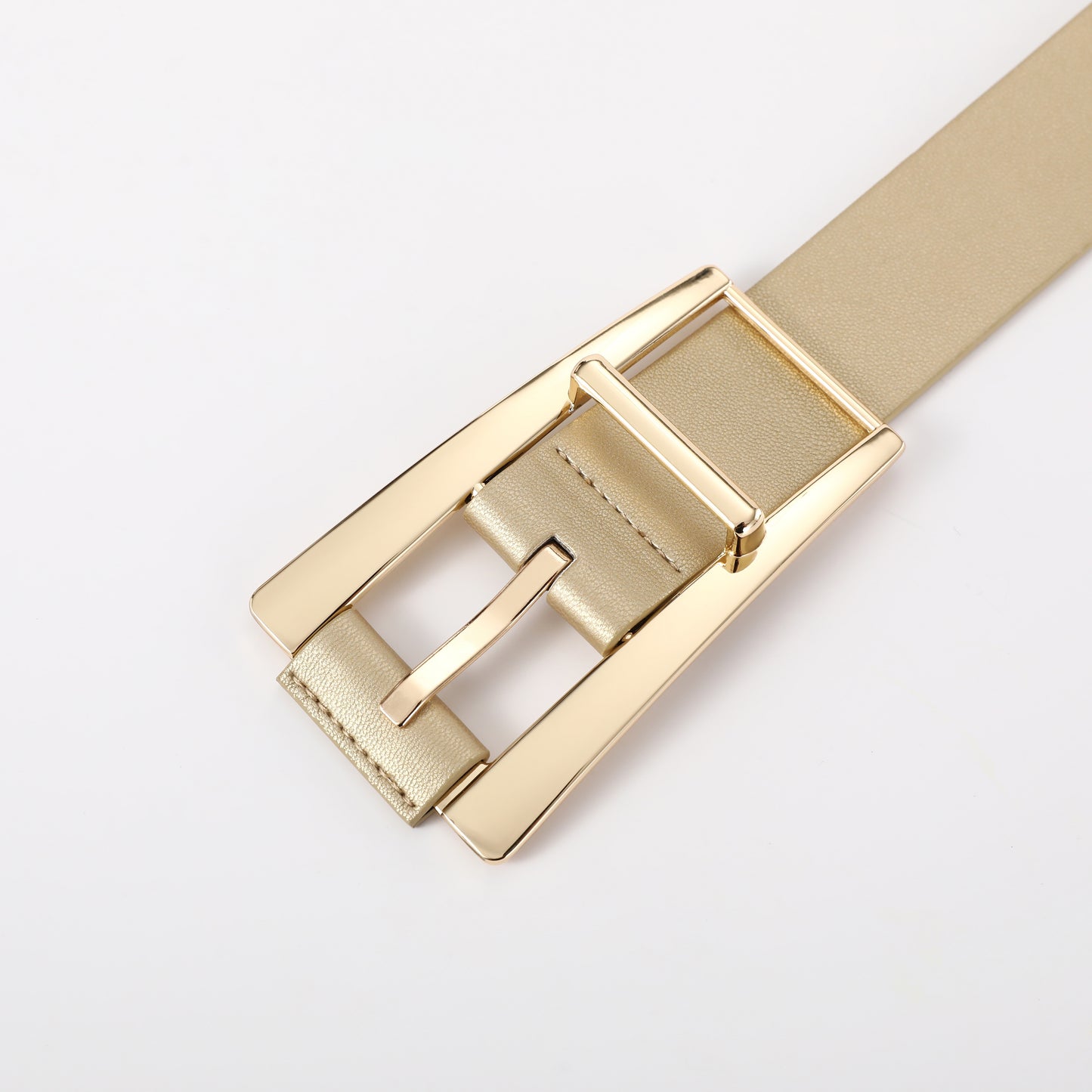 AI DEEBLUE Gold Belt for Women Belts with Gold Buckle Waist Belt for Dress Work Party Casual Evening Wear