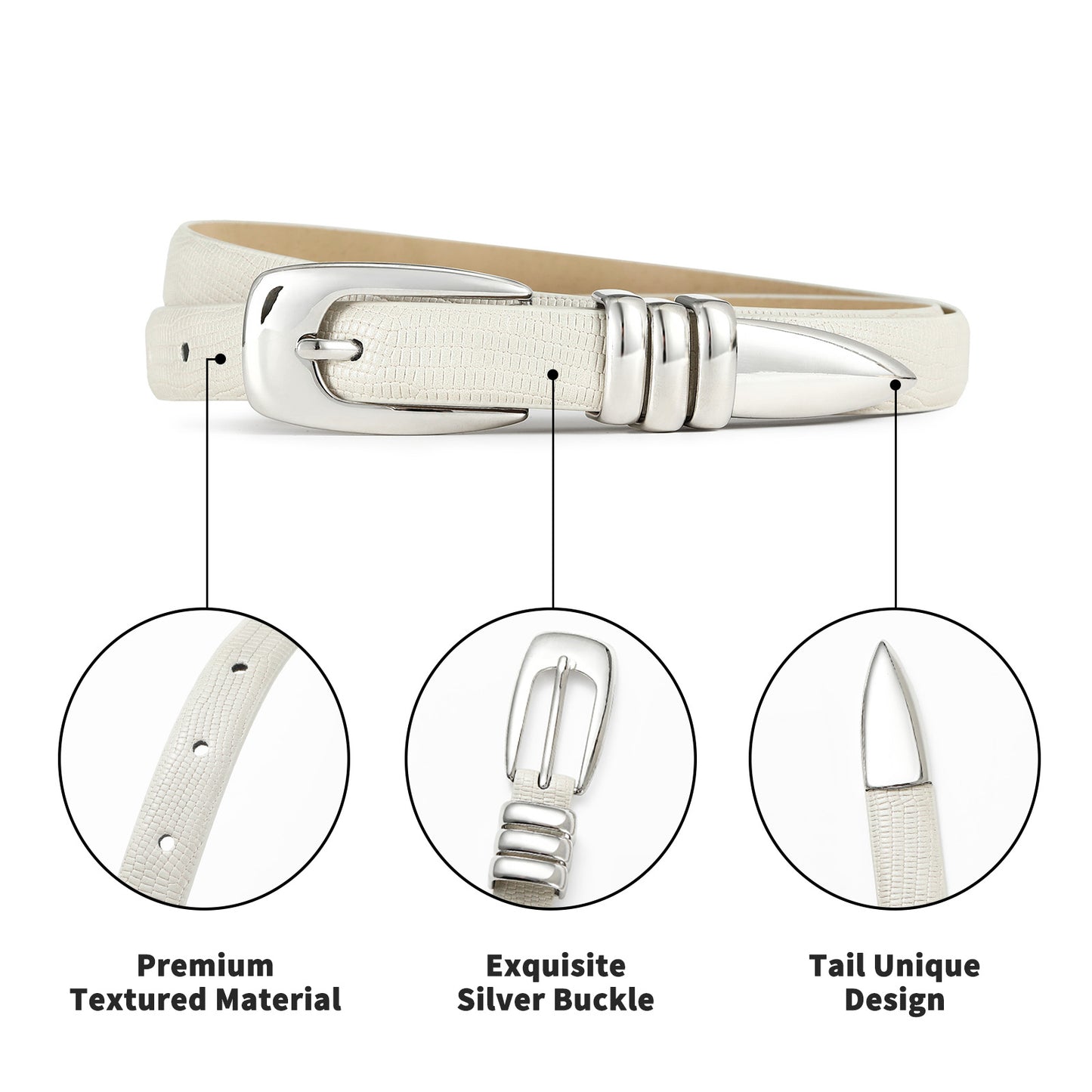 AI DEEBLUE White Belt Women Belts for Jeans Fashion Ladies Waist Belt Leather Belts for Women