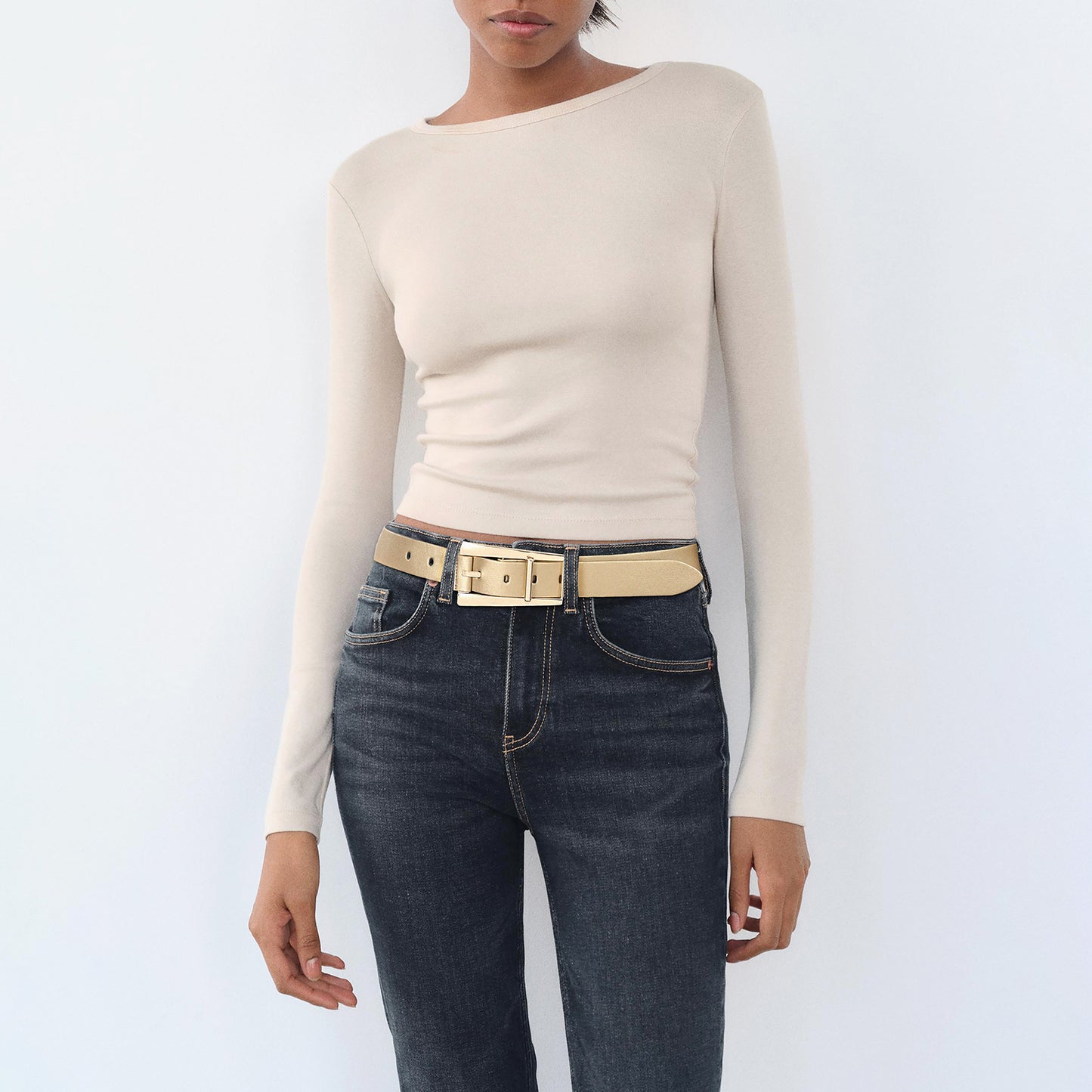 AI DEEBLUE Gold Belt for Women Belts with Gold Buckle Waist Belt for Dress Work Party Casual Evening Wear