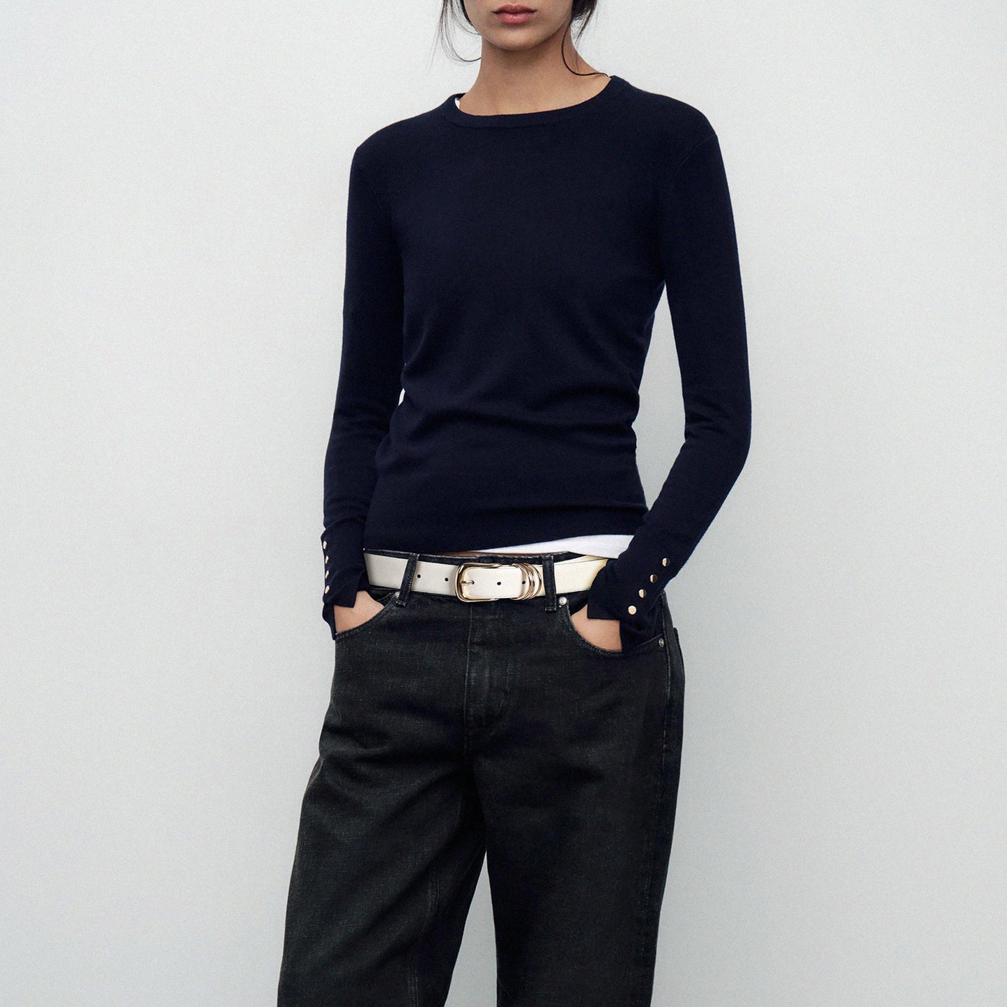 AI DEEBLUE White Belts for Women with Gold Buckle Faux Leather Belts Fashion Casual belts for jeans